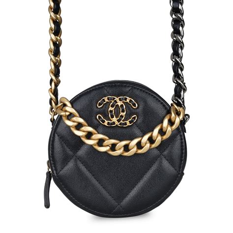 chanel 19 round clutch|chanel clutch with chain black.